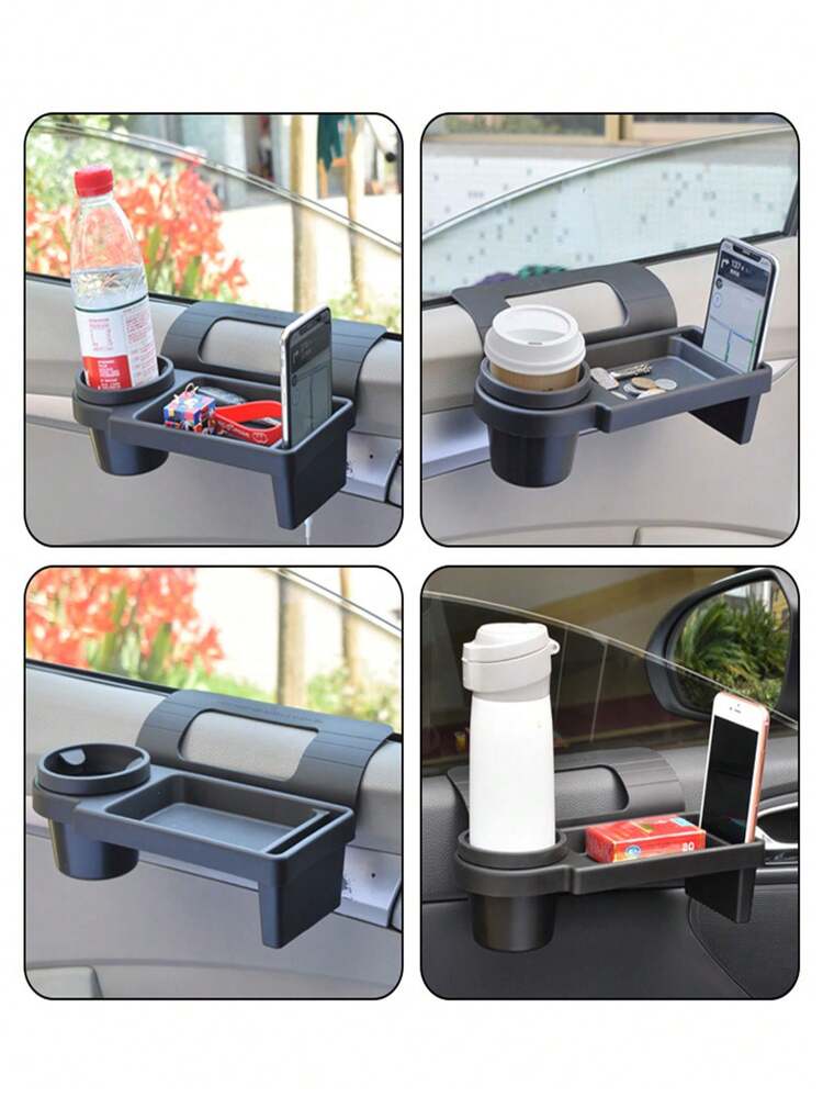 Multi-Functional Car Storage Box With Cup Holder
