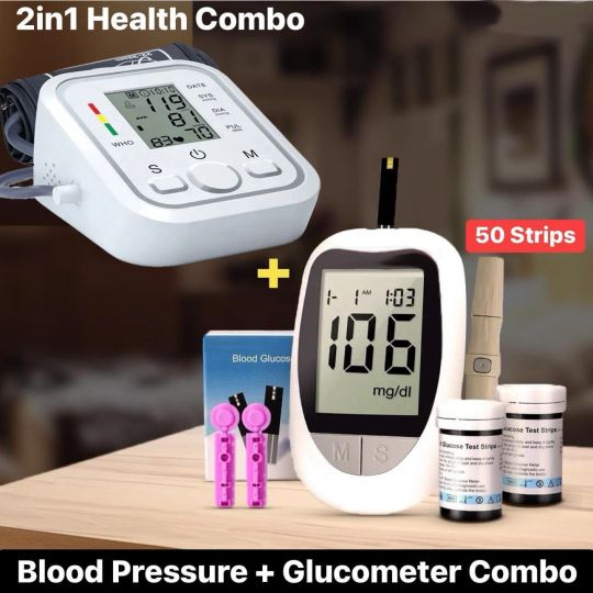 Big BP Monitor and IVD Glucometer with 50 Strips