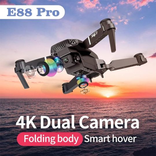 E88 Pro RC Drone 4K Camera Rotation HD Wide Angle FPV Live Video