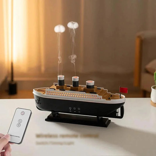 Titanic Ship Model Air Humidifier and Aromatherapy Diffuser Jellyfish Mist Design