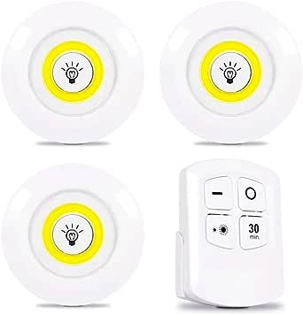 3x Wireless Remote Control Led Spot Light Lamp Kit