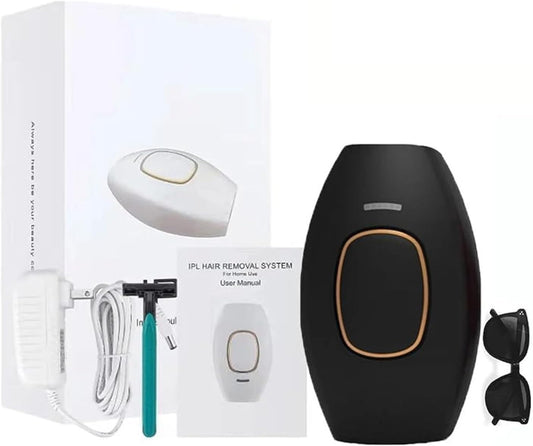 Portable IPL Hair Removal: Women's Diode Laser Epilator for Personal Care at Home, Silky DIY Handset Laser Hair Removal Kit (Black)