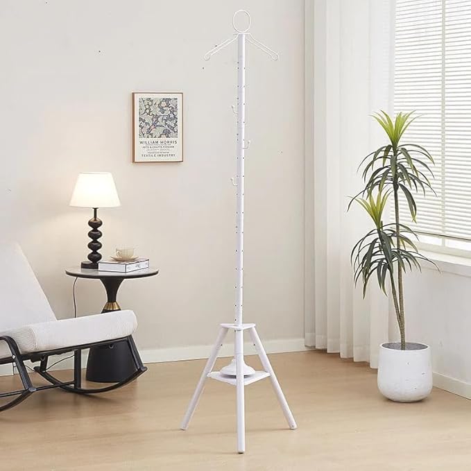 Clothes Incense Burner Stand - 175cm long bakhoor burner stand hanger with cloth hooks and holes for steaming clothes (White)