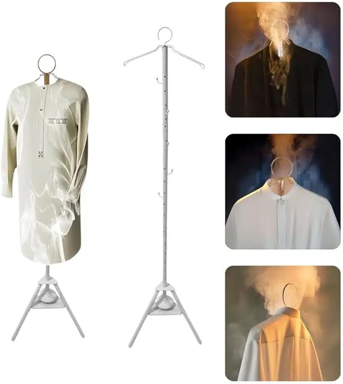 Clothes Incense Burner Stand - 175cm long bakhoor burner stand hanger with cloth hooks and holes for steaming clothes (White)