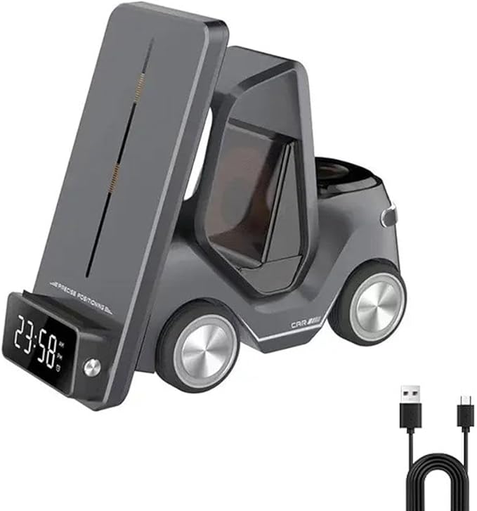 T20 Multifunctional Car Clock Charger Suitable For Mobile Phones Headphones Watches Desktop Fast In Charging Wireless Three