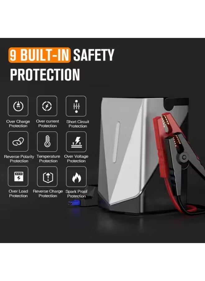 Portable Car Jump Starter Electric Air Blower Car Air Compressor1000A 14.8V 150PSI 12000mAh