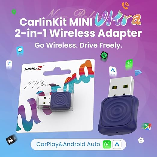 MINI Wireless CarPlay Android Auto Adapter, Ultra Series, Easy to Hide, Stable Connection
