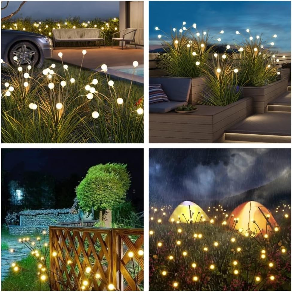 Moroccan Solar Firefly Lights | Golden Metal Outdoor Decorative Lighting