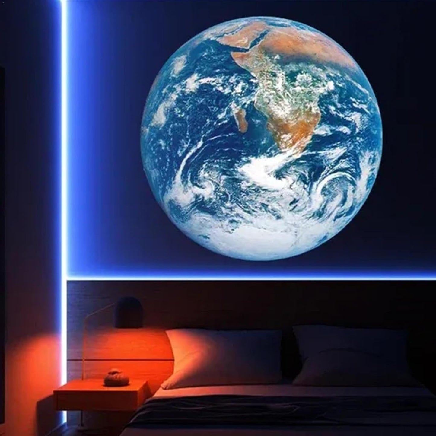 Starry S_ky Projection Pamp, Star Light Projector for Bedroom, Adjustable Ceiling Stars Light Projector, Earth Moon Constellation Series Atmosphere Lamp with 15 Projection Effects, USB Charging