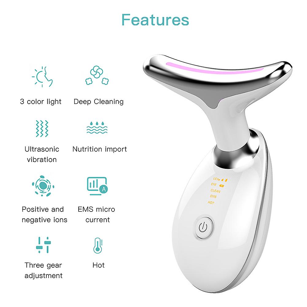 Neck Face Beauty Facial Massage Device Led Photon Therapy Anti Wrinkle Reduce Double Chin Skin Tighten Facial Lifting Machine