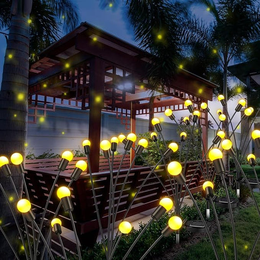 Moroccan Solar Firefly Lights | Golden Metal Outdoor Decorative Lighting