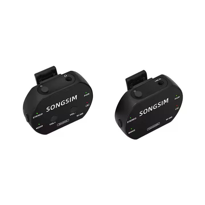 W-380 2.4Ghz Wireless Microphone Professional Dual Channel Condenser Microphone for Musical Instruments Stage