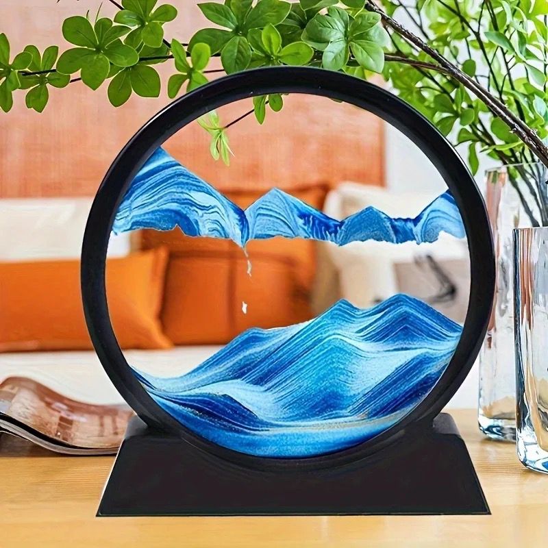 Unique Quicksand Art Picture: 3D Glass Ornament for Home Decor
