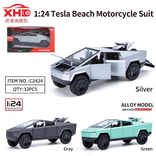 Tesla Beach Motorcycle Suit Motorhome Touring Car Model Sound Light Kids Gifts