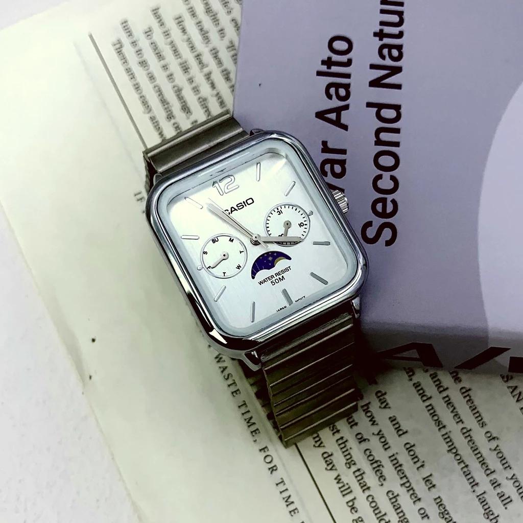 Men's Watch Moon Phase Stainless Steel Business Leisure Quartz Watch