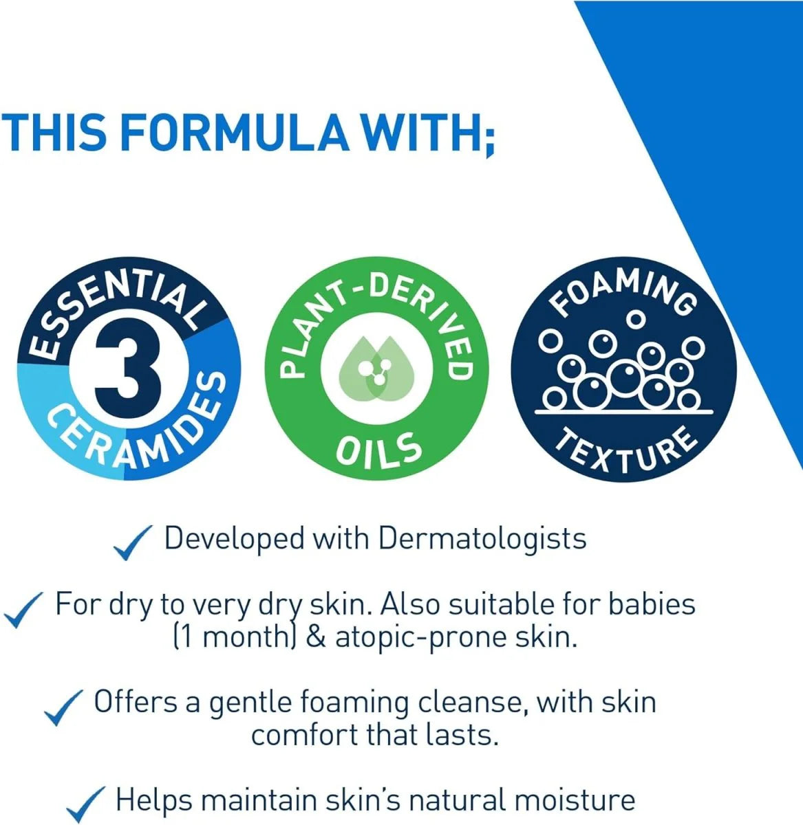 منظف زيتي رغوي مرطب من سيرافي للبشرة العادية إلى الجافة للغاية مع السكوالين والدهون الثلاثية وثلاث سيراميدات أساسية (للوجه والجسم)، شفاف، 236 مل