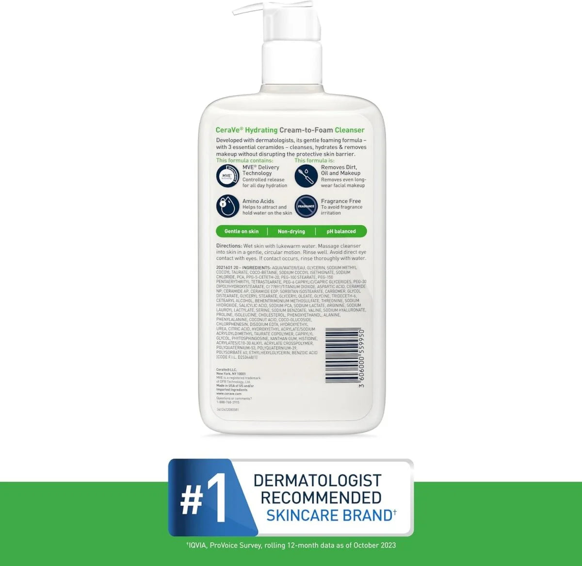 كريم مرطب إلى منظف رغوي من CERAVE