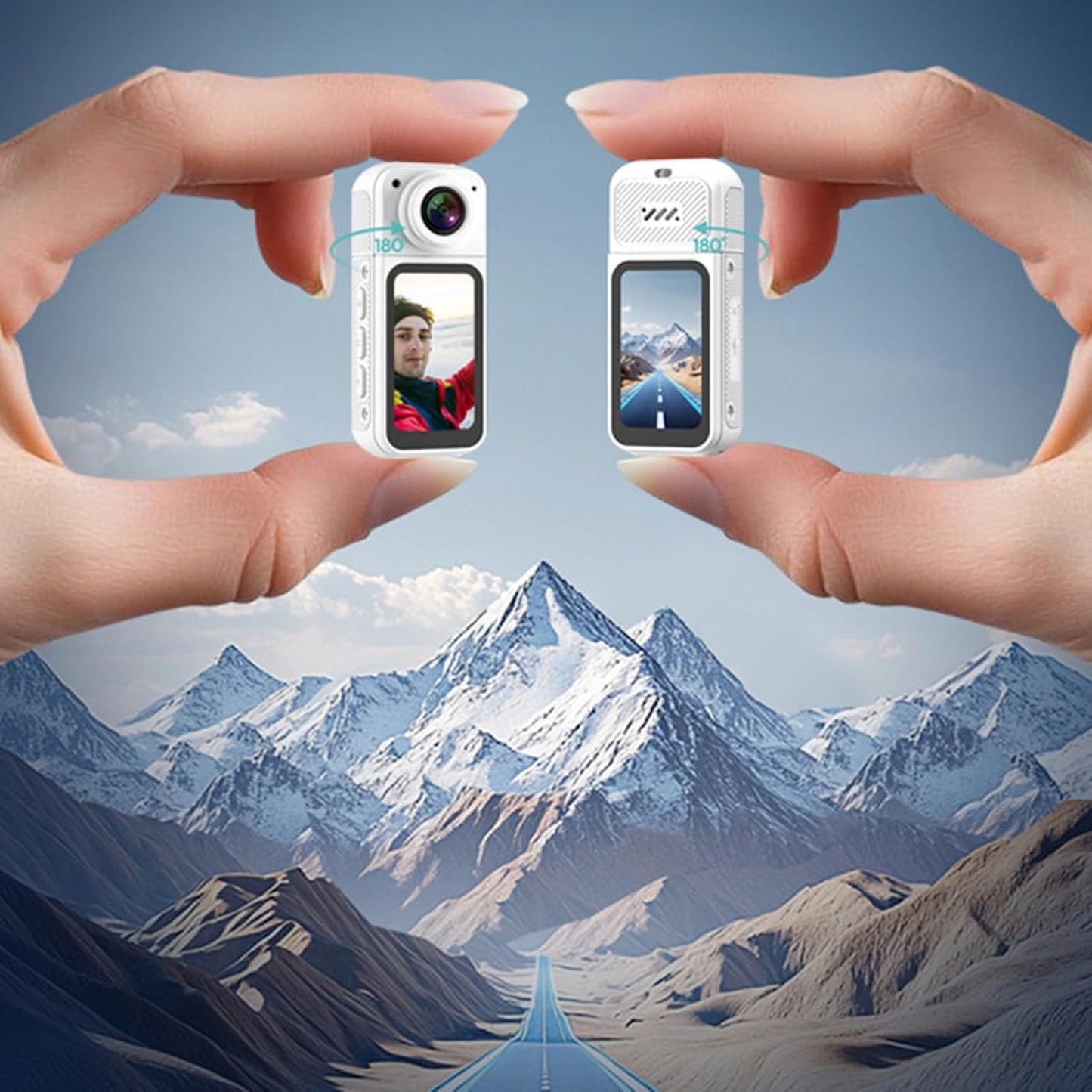 2.7K Action Camera, Rotating Lens: