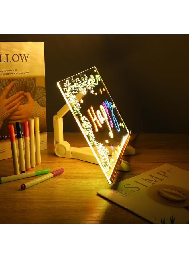 Led Note Board With Colors, Light Up Acrylic Message Board