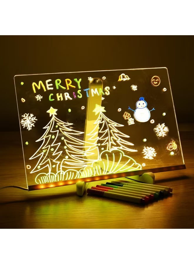 Led Note Board With Colors, Light Up Acrylic Message Board