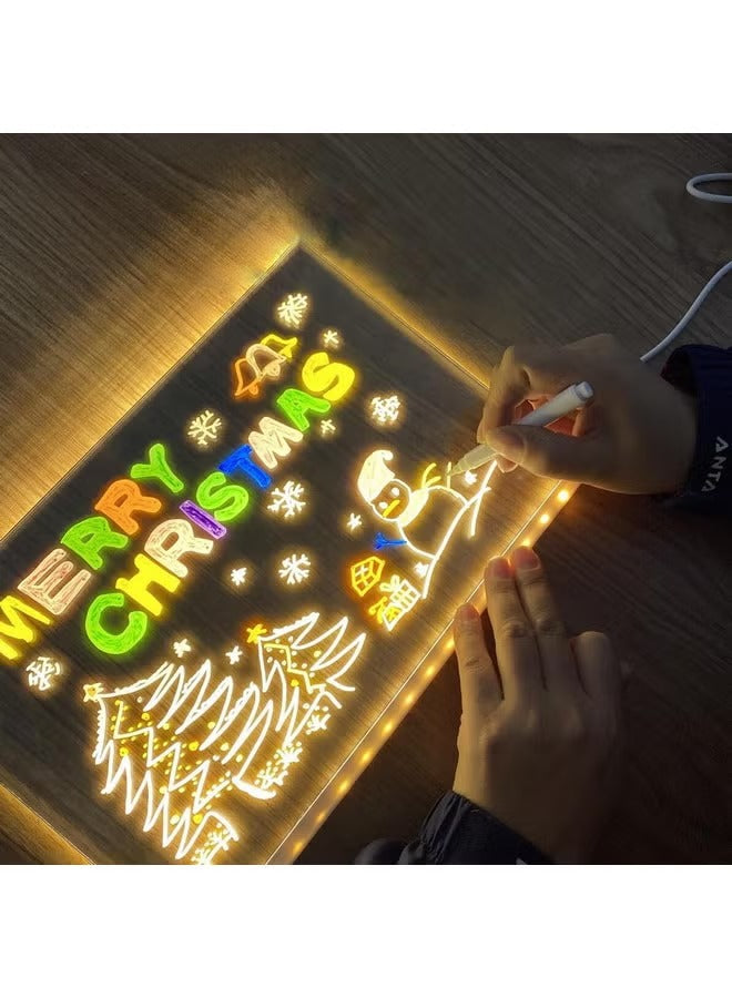 Led Note Board With Colors, Light Up Acrylic Message Board