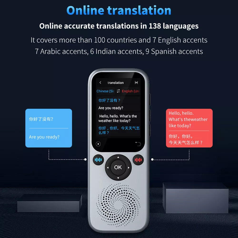 Portable Language Translator Real- Two-Way Translating Device 138 T6N3