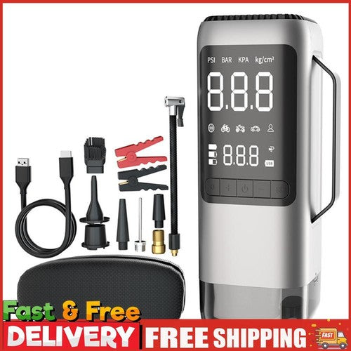 Jump Starter Vacuum Cleaner Electric Tire Pump with Light Bicycle Air Compressor