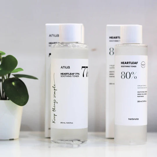 ANUA HEARTLEAF 77% SOOTHING TONER vs. HERBNOTE HEARTLEAF 80% SOOTHING TONER