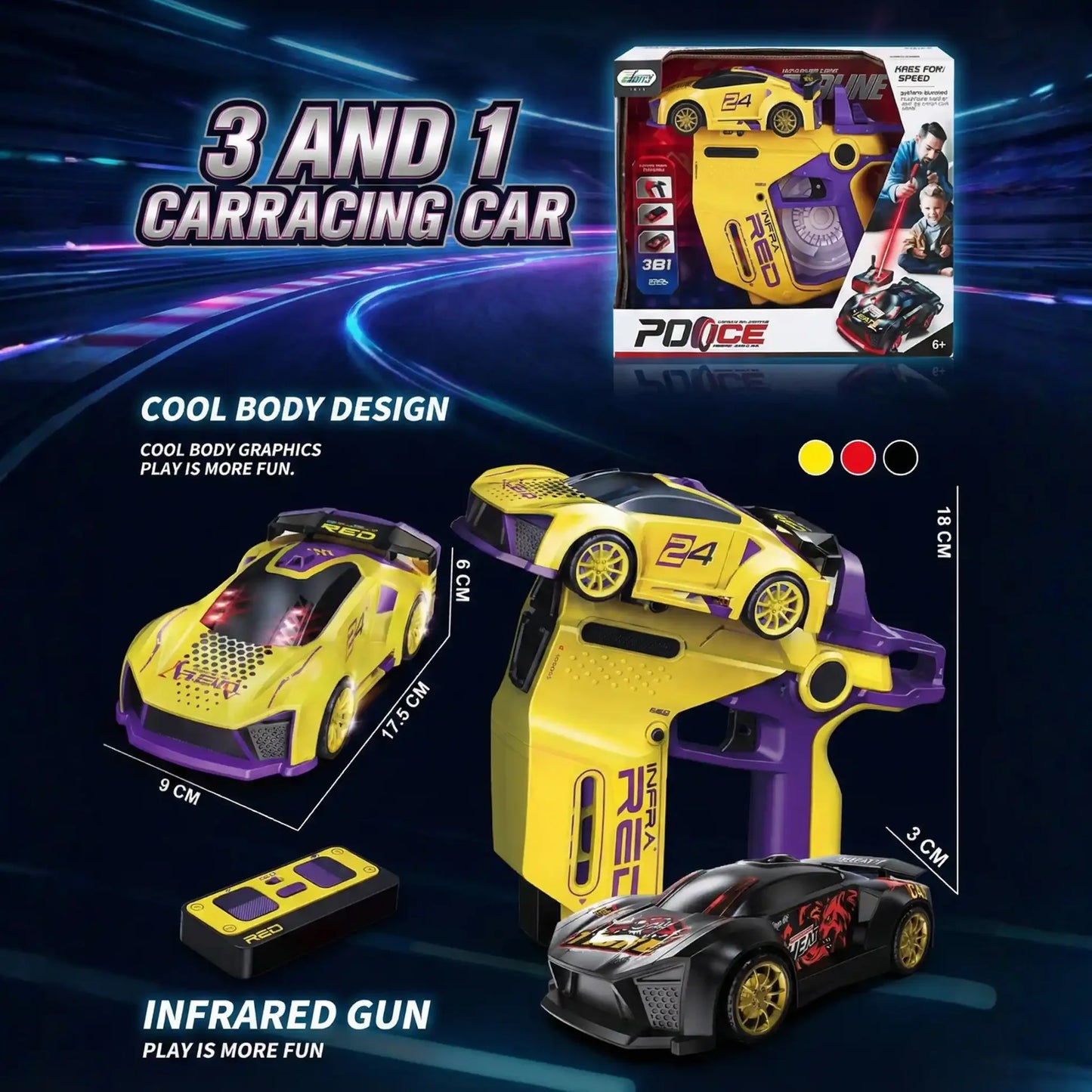 2-Player Infrared Battle RC Car Toy