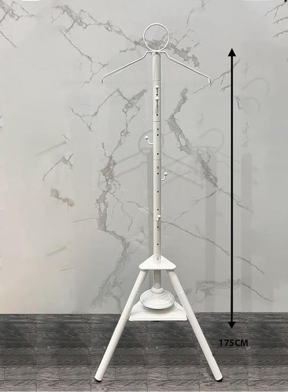 Clothes Incense Burner Stand - 175cm long bakhoor burner stand hanger with cloth hooks and holes for steaming clothes (White)