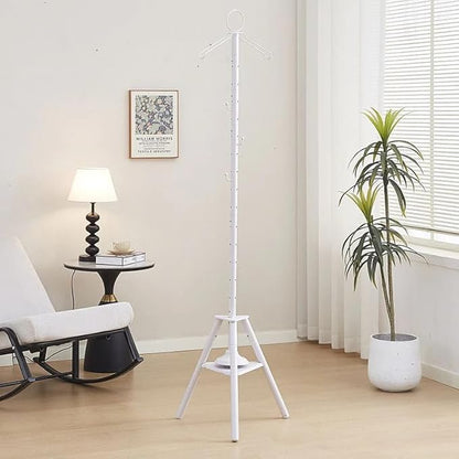 Clothes Incense Burner Stand - 175cm long bakhoor burner stand hanger with cloth hooks and holes for steaming clothes (White)
