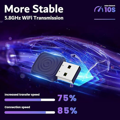 MINI Wireless CarPlay Android Auto Adapter, Ultra Series, Easy to Hide, Stable Connection