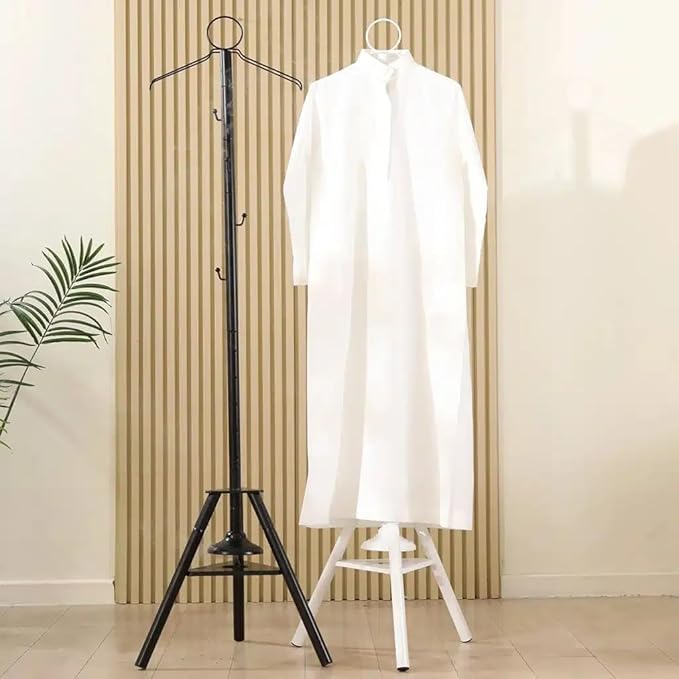 Clothes Incense Burner Stand - 175cm long bakhoor burner stand hanger with cloth hooks and holes for steaming clothes (White)