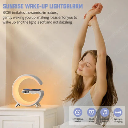 G-type wireless charger, LED Bluetooth Wireless Speaker with RGB Night Lamp