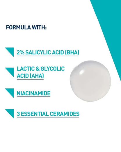 جل CERAVE Blemish Control، مرطب للوجه لعلاج عيوب حب الشباب بحمض الجليكوليك وحمض اللاكتيك AHA وBHA