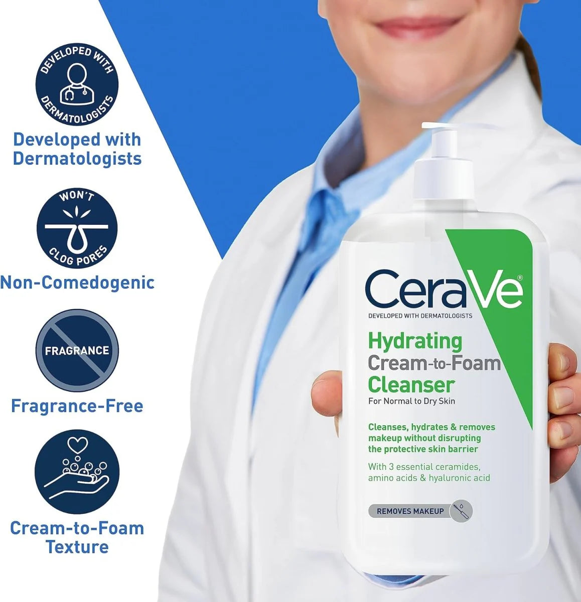 كريم مرطب إلى منظف رغوي من CERAVE
