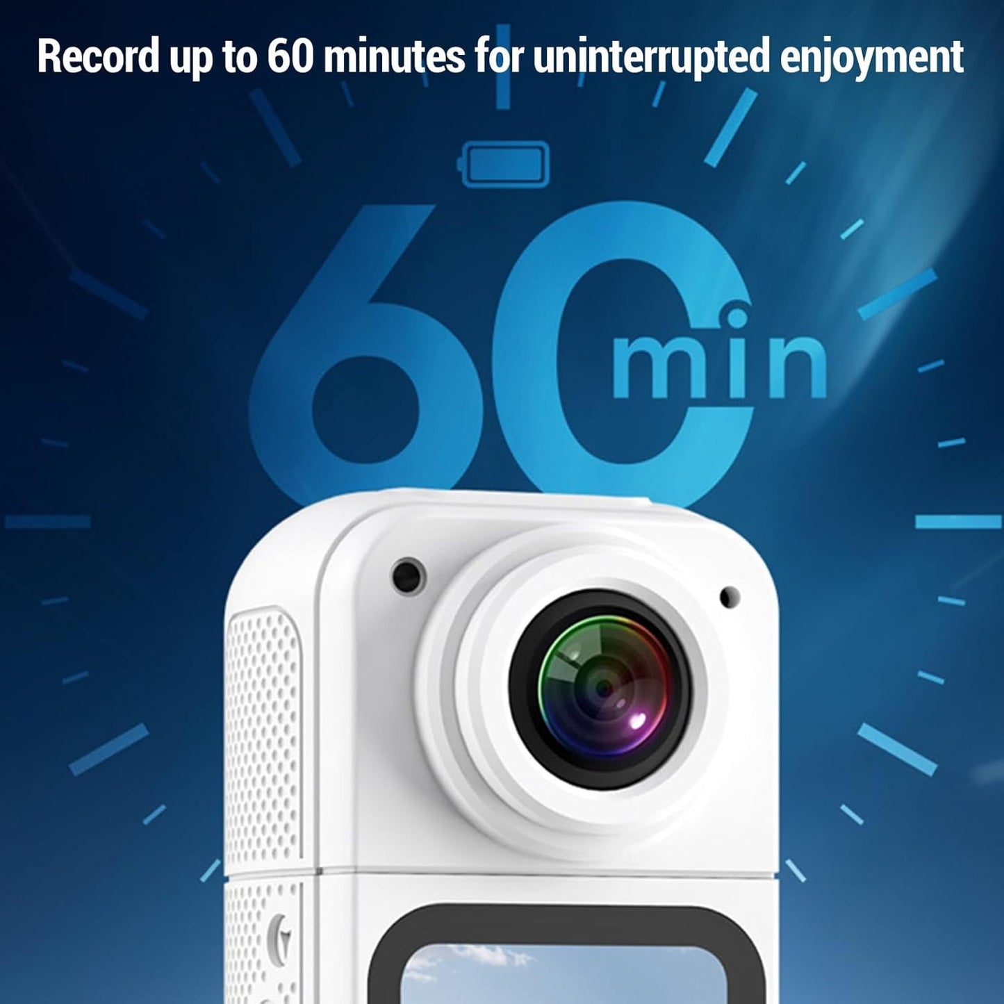 2.7K Action Camera, Rotating Lens: