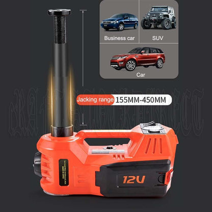 3 in 1 5Ton 12V Car Electric Hydraulic Floor Jack Lift + Impact Wrench Kit Box
