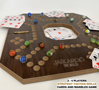 Board Game - 2-4 Player Cards and Marbles Game