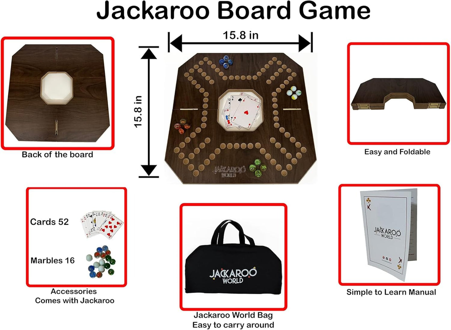 Board Game - 2-4 Player Cards and Marbles Game