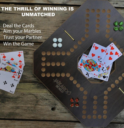 Board Game - 2-4 Player Cards and Marbles Game