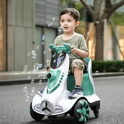 Four-Wheel Lights & Bubbles Electric Scooter