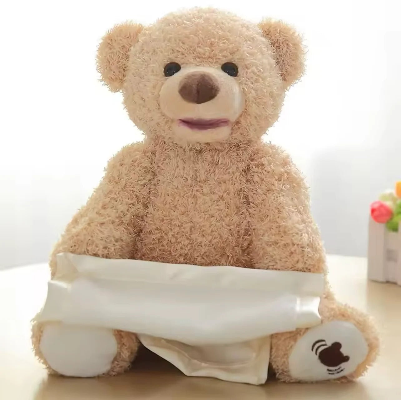 Peek-a-boo Bear Talking Chargeable Shy Face Teddy Bear