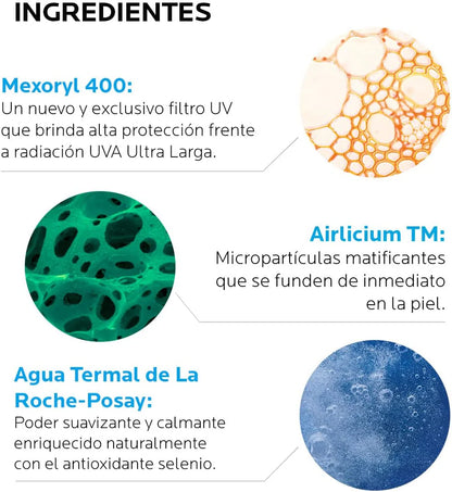 لا روش بوساي أنثيليوس دراي تاتش جل كريم مضاد لللمعان بعامل حماية من الشمس 50+ 50 مل