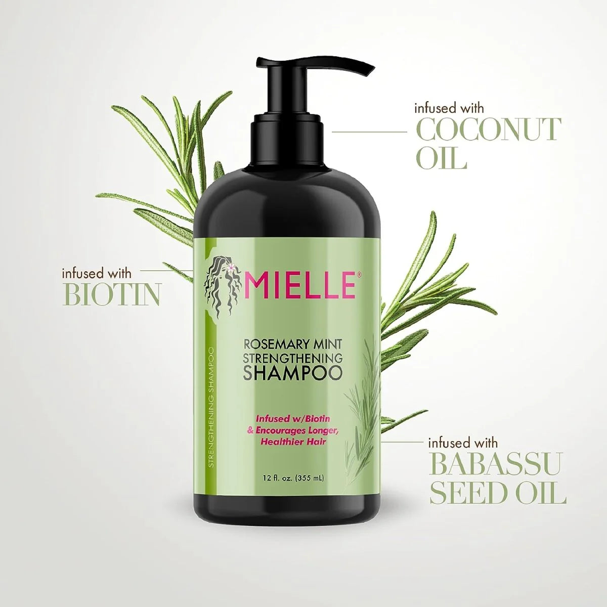 شامبو تقوية الشعر بالروزماري والنعناع من Mielle Organics 355 مل