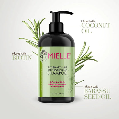 شامبو تقوية الشعر بالروزماري والنعناع من Mielle Organics 355 مل