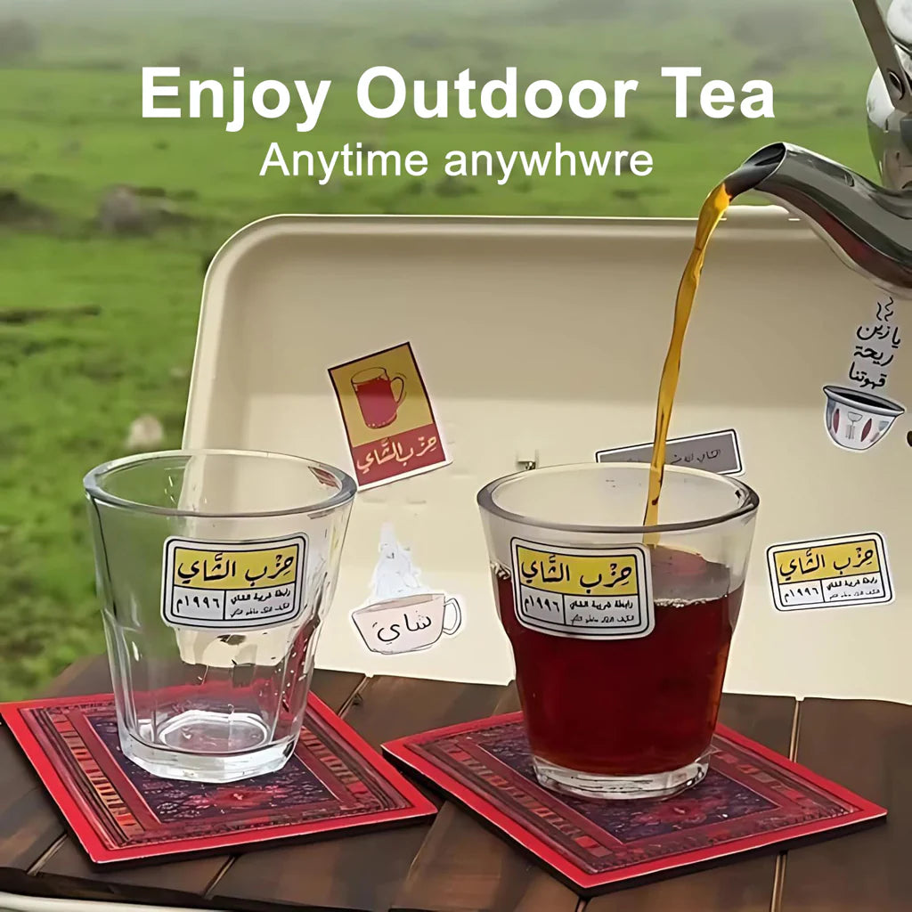 Outdoor Camping Tea Set with Stainless Steel Storage Box
